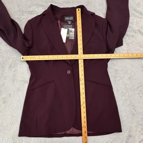 New York & Company Burgundy Blazer – Size 12 – NWT - Picture 8 of 12